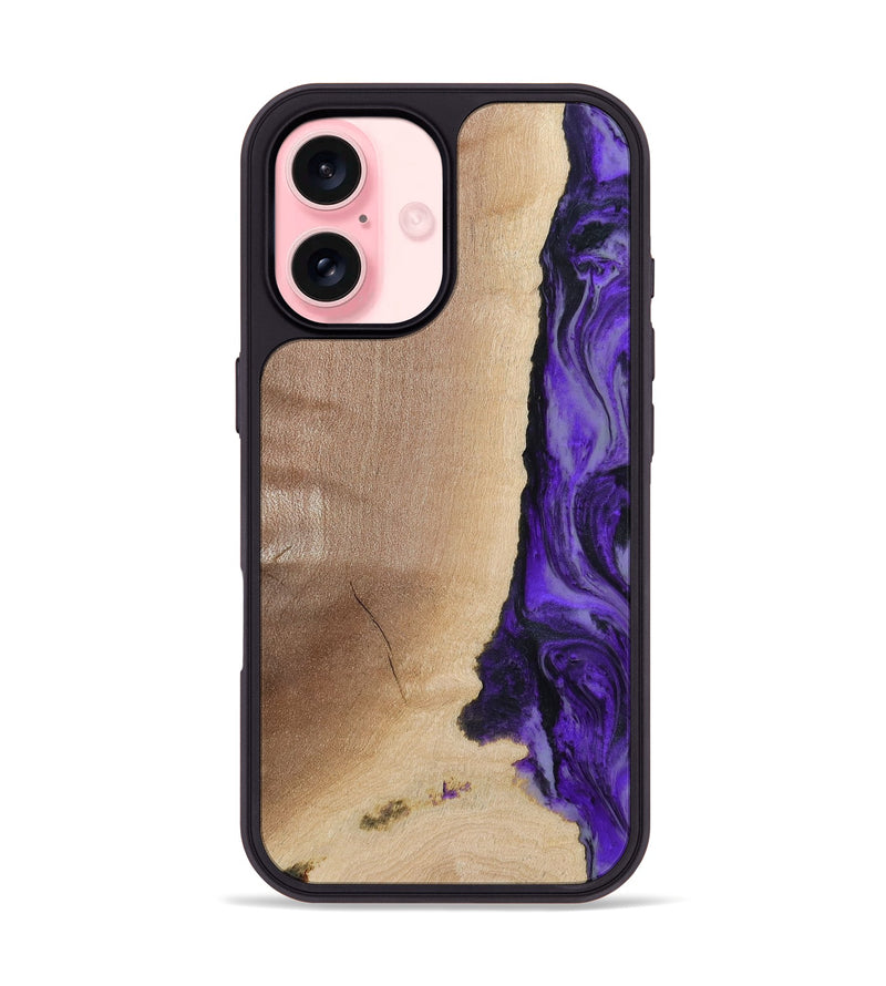 iPhone 16 Wood Phone Case - Dessie (Purple, 783396)