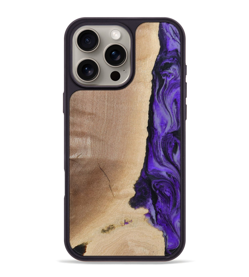 iPhone 16 Pro Max Wood Phone Case - Dessie (Purple, 783396)