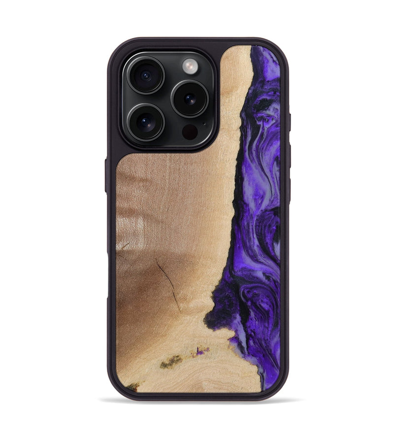 iPhone 16 Pro Wood Phone Case - Dessie (Purple, 783396)