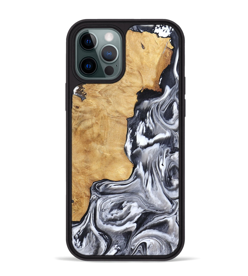 iPhone 12 Pro Max Wood Phone Case - Ryker (Black & White, 783581)
