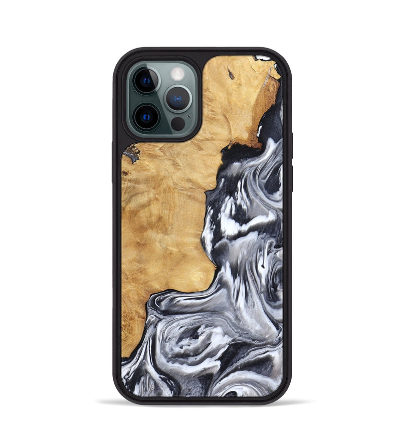 iPhone 12 Pro Wood Phone Case - Ryker (Black & White, 783581)