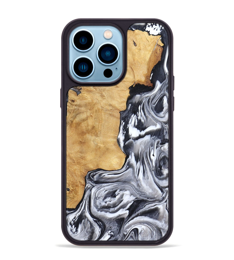 iPhone 14 Pro Max Wood Phone Case - Ryker (Black & White, 783581)