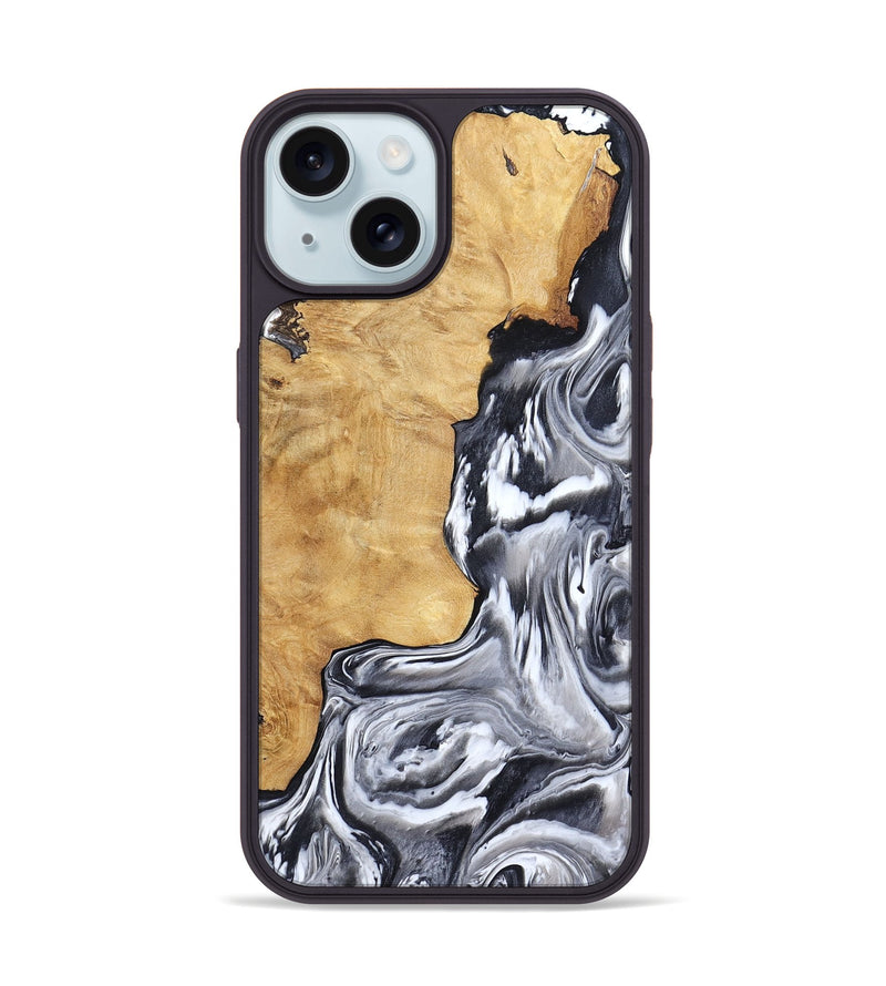 iPhone 15 Wood Phone Case - Ryker (Black & White, 783581)
