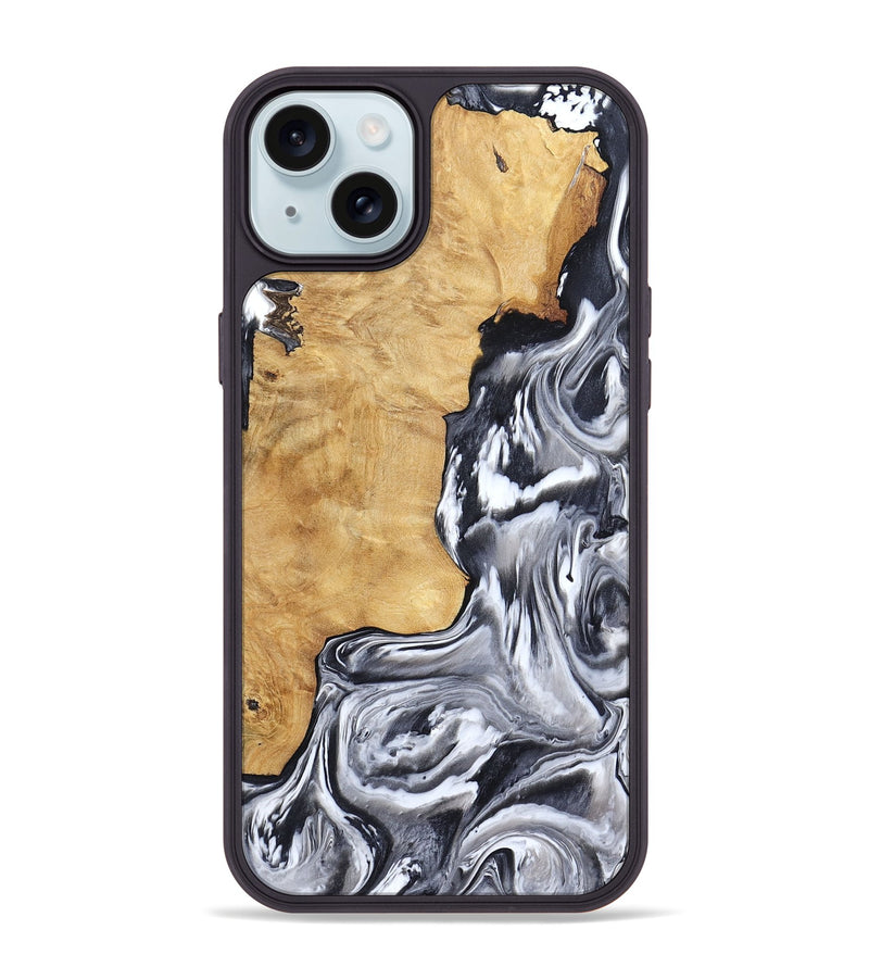 iPhone 15 Plus Wood Phone Case - Ryker (Black & White, 783581)