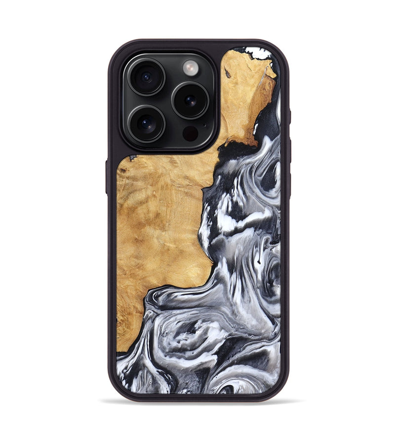 iPhone 15 Pro Wood Phone Case - Ryker (Black & White, 783581)