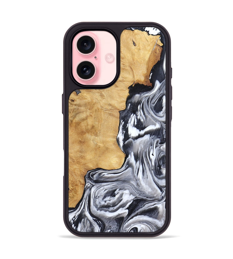 iPhone 16 Wood Phone Case - Ryker (Black & White, 783581)