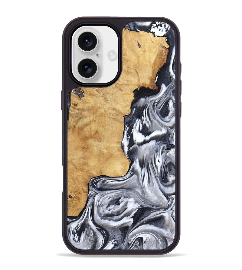 iPhone 16 Plus Wood Phone Case - Ryker (Black & White, 783581)