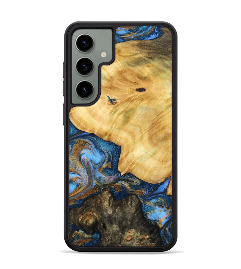 Galaxy S24 Plus Wood Phone Case - Pinkie (Teal & Gold, 783603)