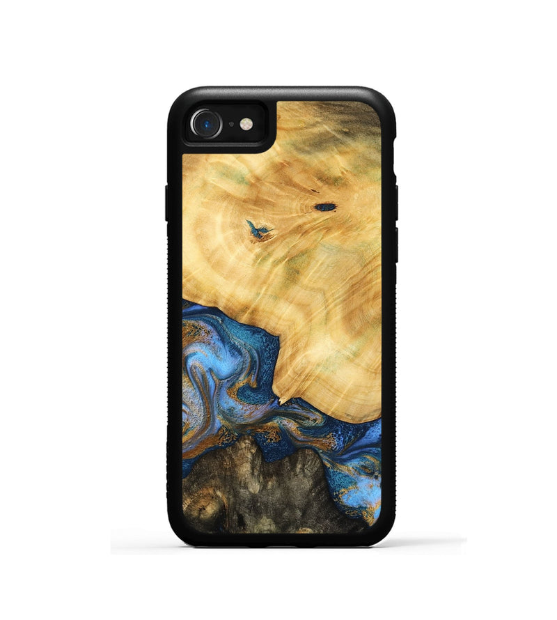 iPhone SE Wood Phone Case - Pinkie (Teal & Gold, 783603)