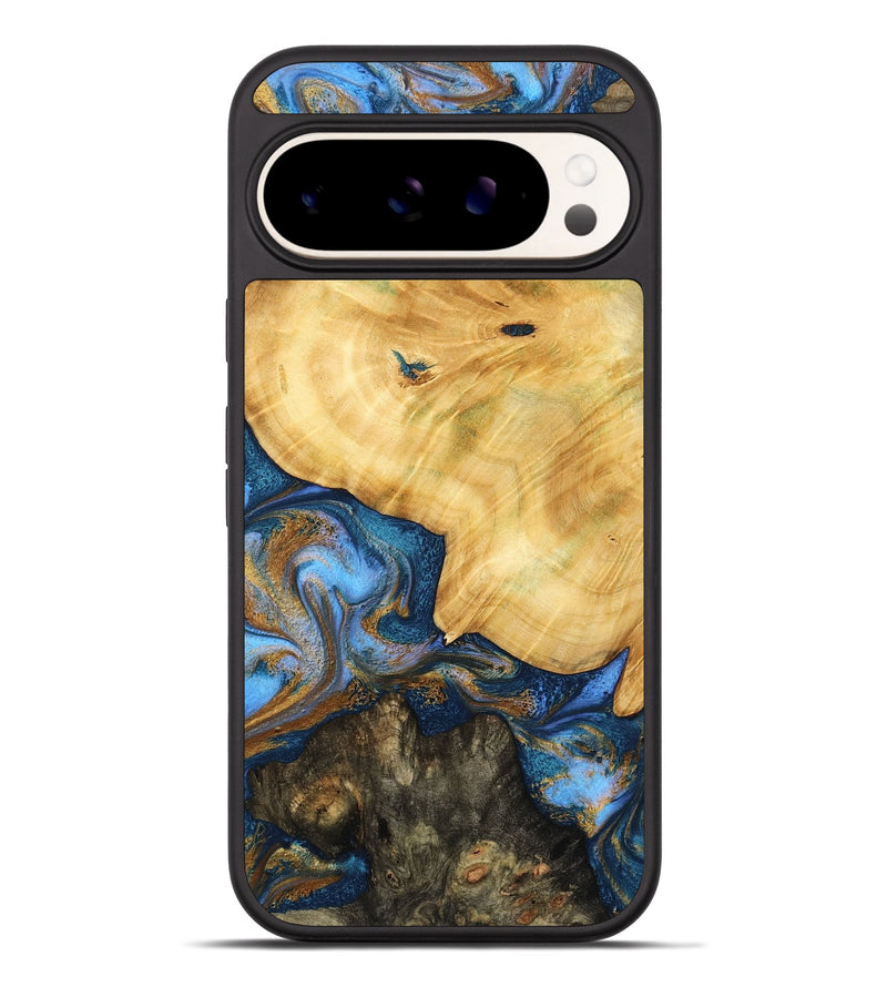 Pixel 9 Pro XL Wood Phone Case - Pinkie (Teal & Gold, 783603)