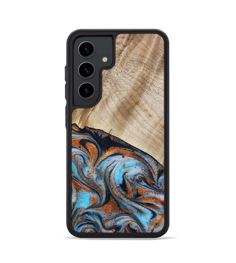 Galaxy S24 Wood Phone Case - Isidore (Teal & Gold, 784004)