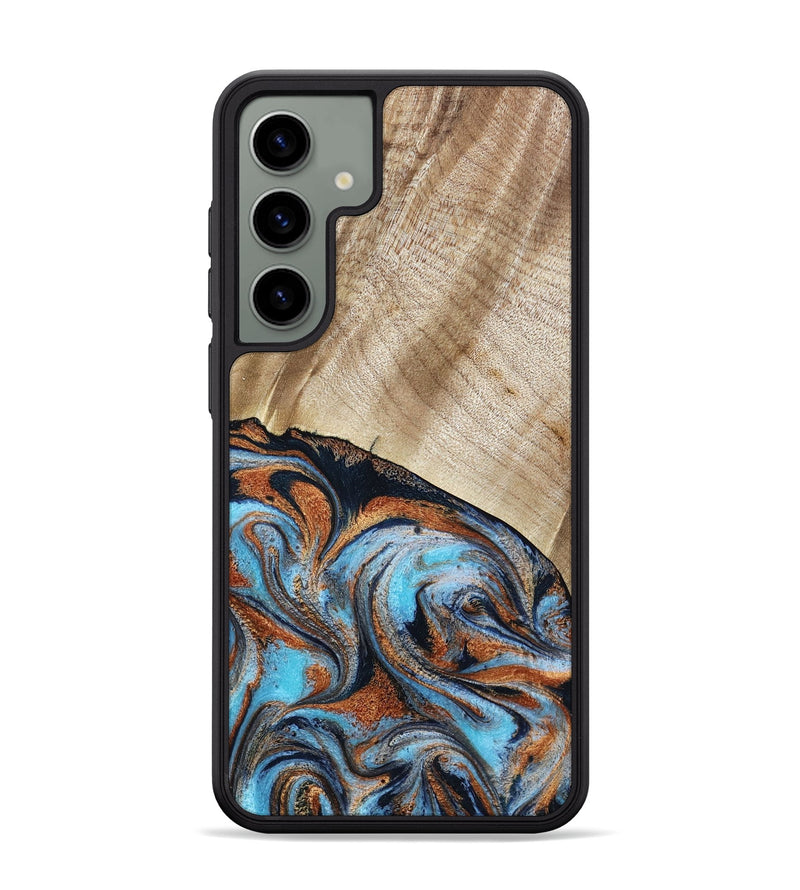 Galaxy S24 Plus Wood Phone Case - Isidore (Teal & Gold, 784004)