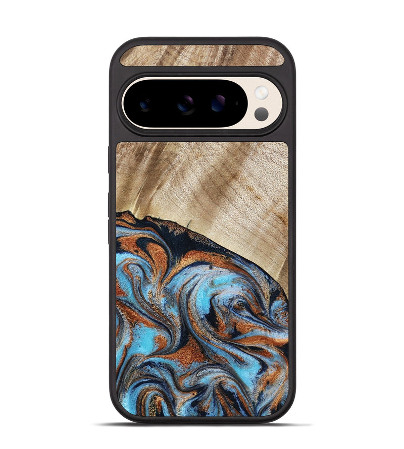 Pixel 10 Wood Phone Case - Isidore (Teal & Gold, 784004)