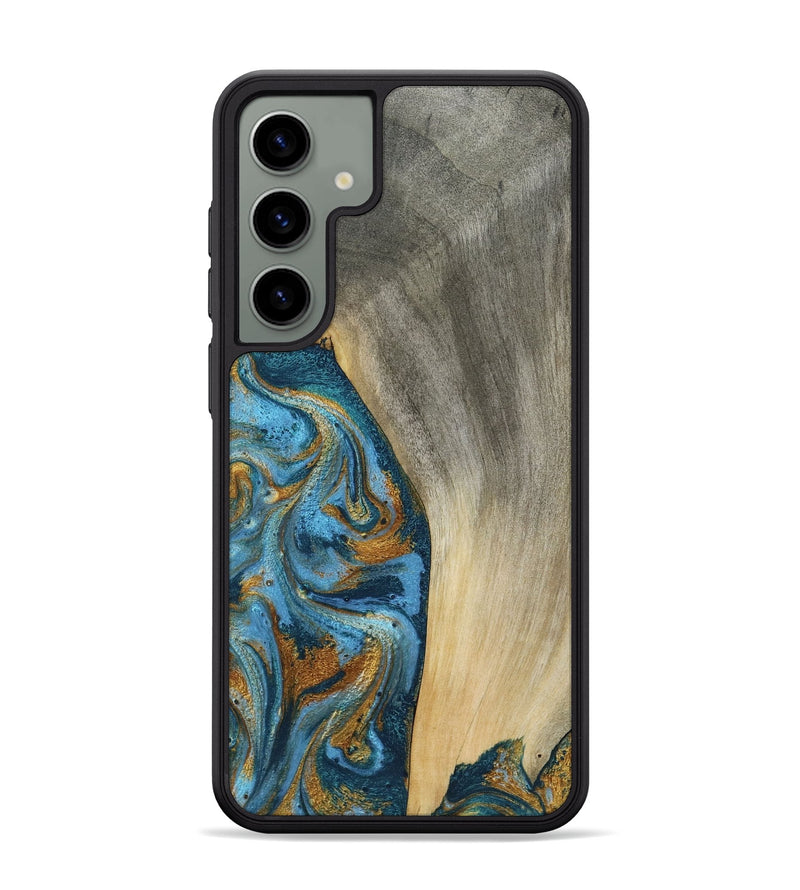 Galaxy S24 Plus Wood Phone Case - Ariella (Teal & Gold, 784008)