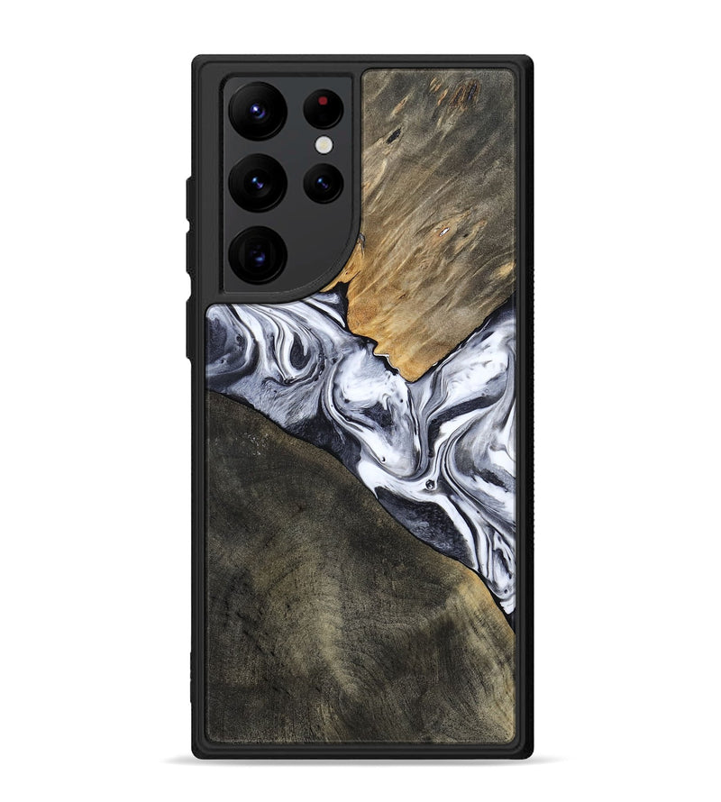 Galaxy S22 Ultra Wood Phone Case - Yahir (Black & White, 784014)