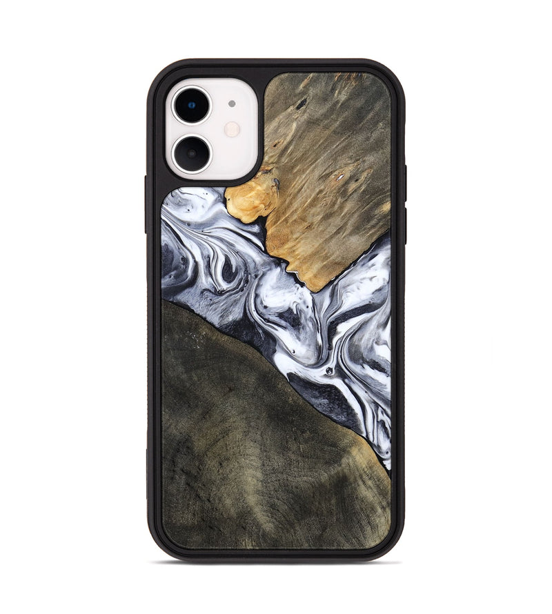 iPhone 11 Wood Phone Case - Yahir (Black & White, 784014)