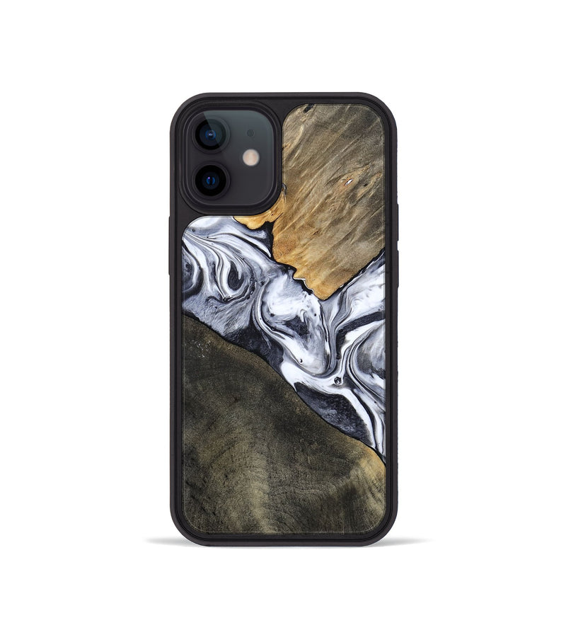 iPhone 12 mini Wood Phone Case - Yahir (Black & White, 784014)