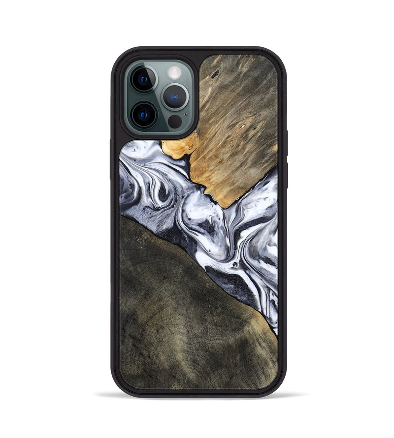 iPhone 12 Pro Wood Phone Case - Yahir (Black & White, 784014)