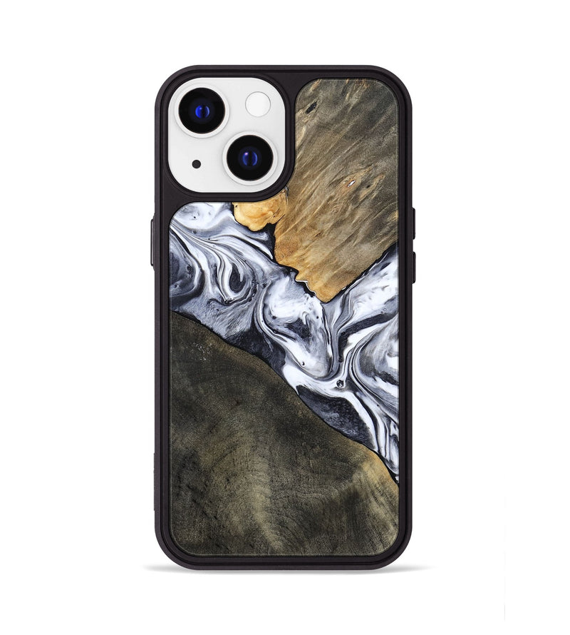 iPhone 13 Wood Phone Case - Yahir (Black & White, 784014)