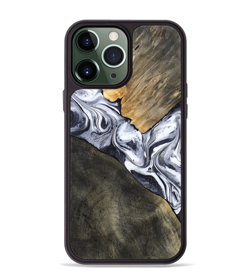 iPhone 13 Pro Max Wood Phone Case - Yahir (Black & White, 784014)