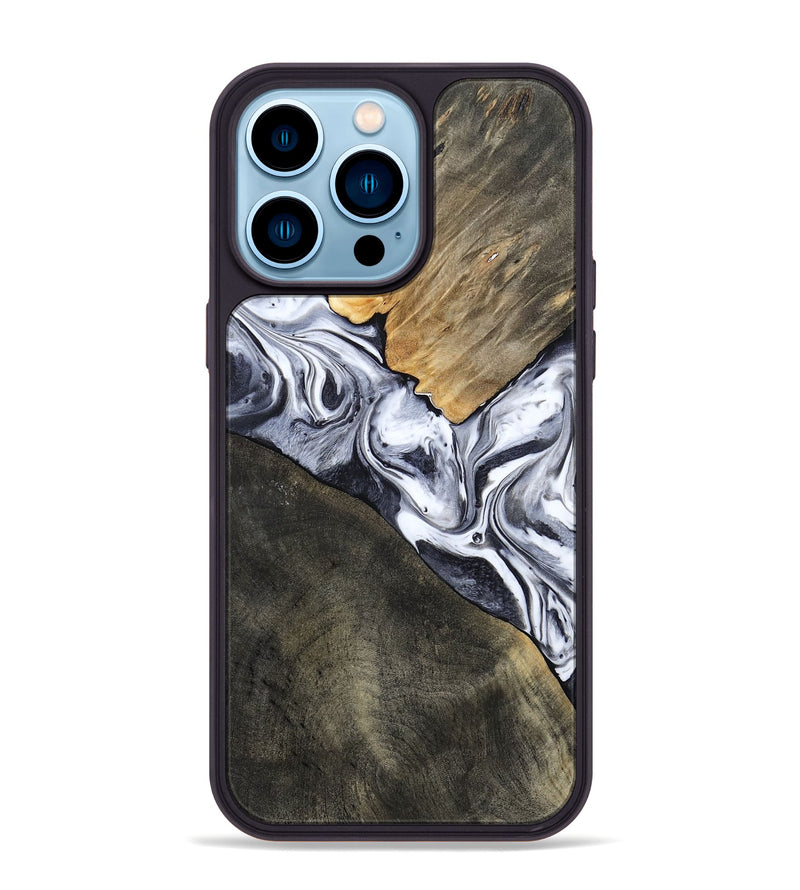 iPhone 14 Pro Max Wood Phone Case - Yahir (Black & White, 784014)