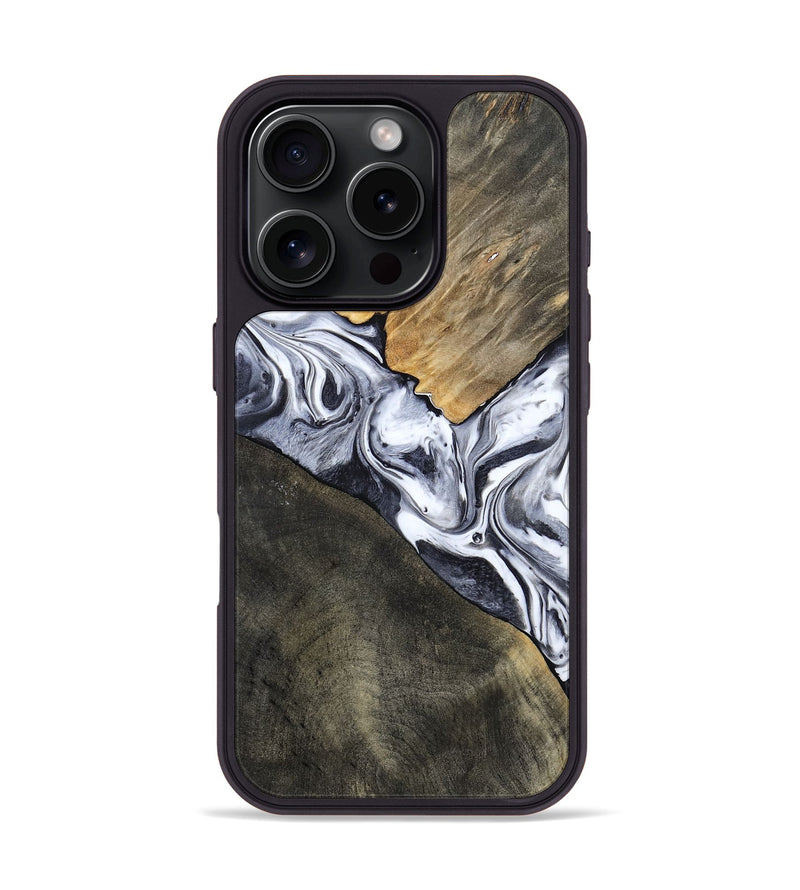 iPhone 16 Pro Wood Phone Case - Yahir (Black & White, 784014)