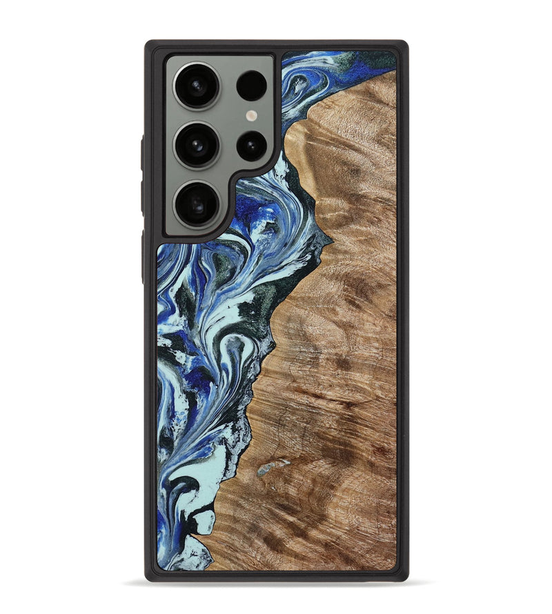 Galaxy S23 Ultra Wood Phone Case - Patrica (Blue, 784032)