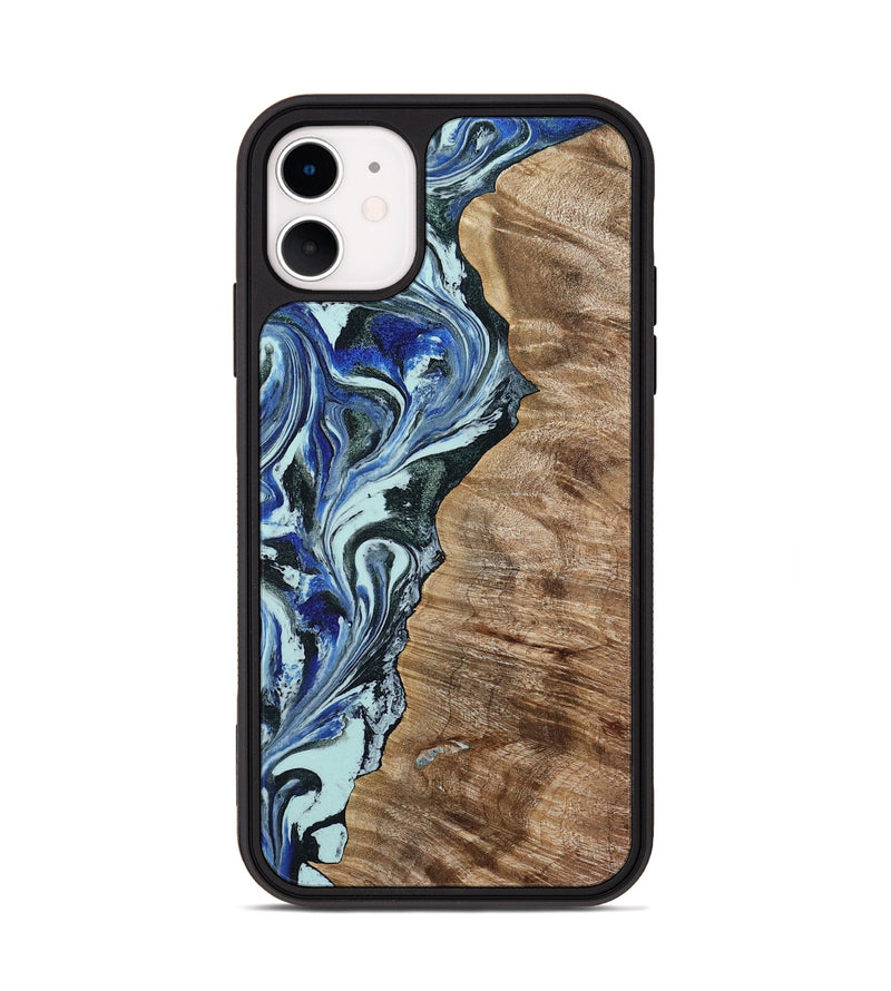 iPhone 11 Wood Phone Case - Patrica (Blue, 784032)