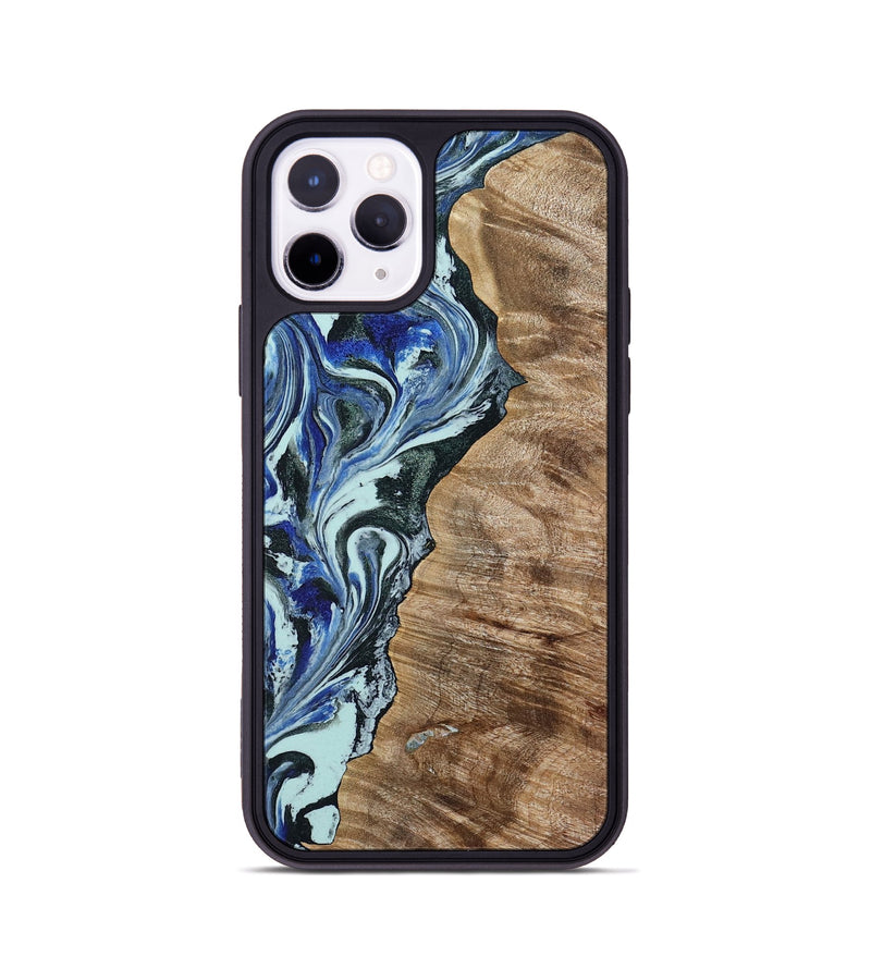 iPhone 11 Pro Wood Phone Case - Patrica (Blue, 784032)