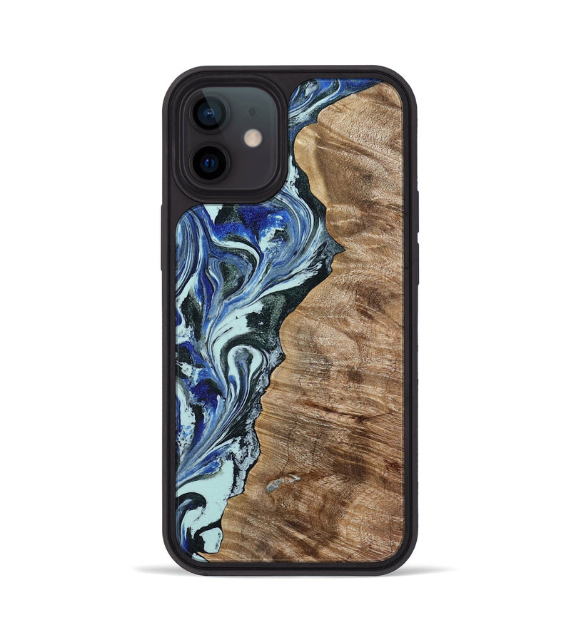 iPhone 12 Wood Phone Case - Patrica (Blue, 784032)