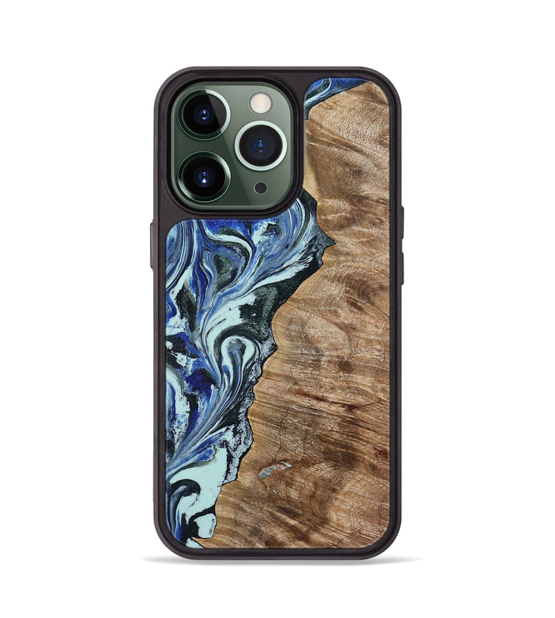 iPhone 13 Pro Wood Phone Case - Patrica (Blue, 784032)