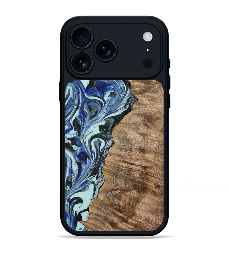 iPhone 17 Pro Max Wood Phone Case - Patrica (Blue, 784032)