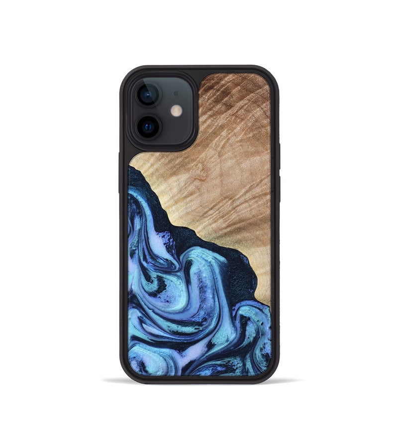 iPhone 12 mini Wood Phone Case - Fran (Blue, 784115)