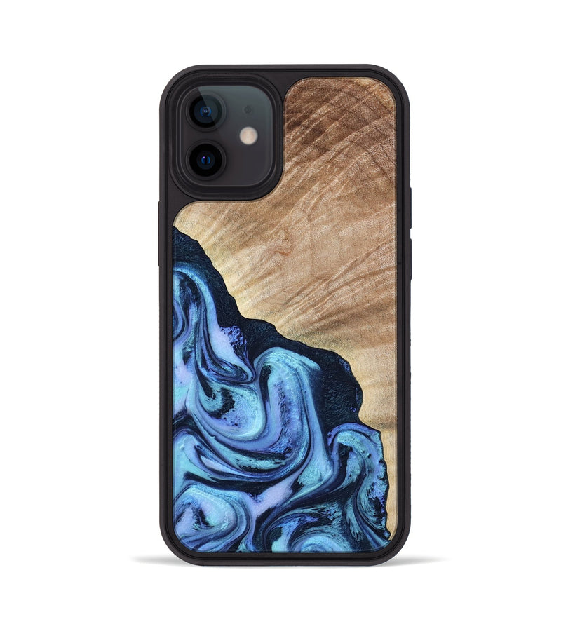 iPhone 12 Wood Phone Case - Fran (Blue, 784115)