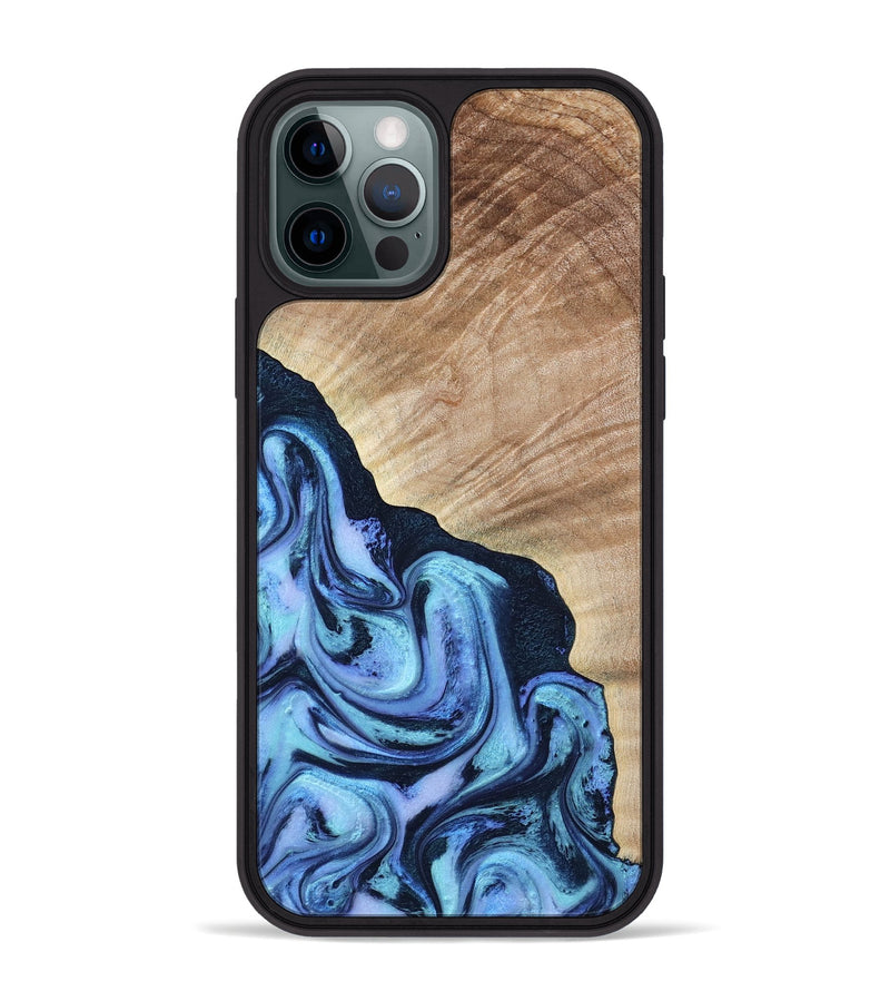 iPhone 12 Pro Max Wood Phone Case - Fran (Blue, 784115)