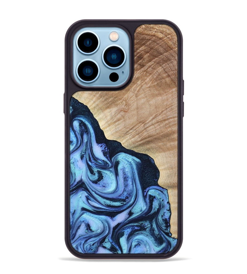 iPhone 14 Pro Max Wood Phone Case - Fran (Blue, 784115)