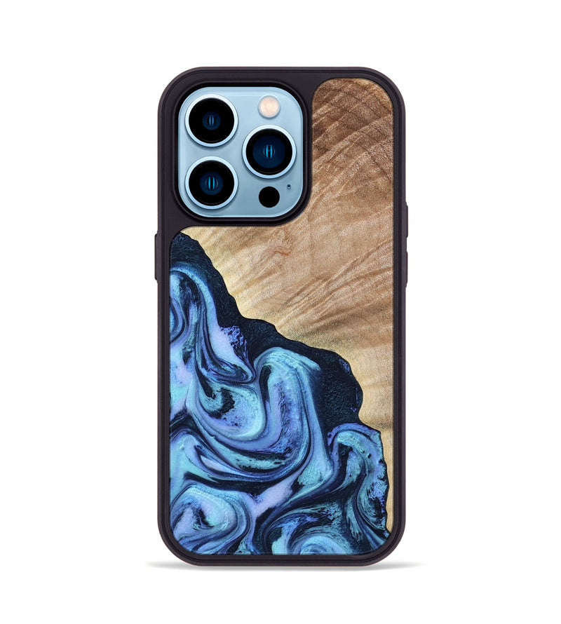iPhone 14 Pro Wood Phone Case - Fran (Blue, 784115)
