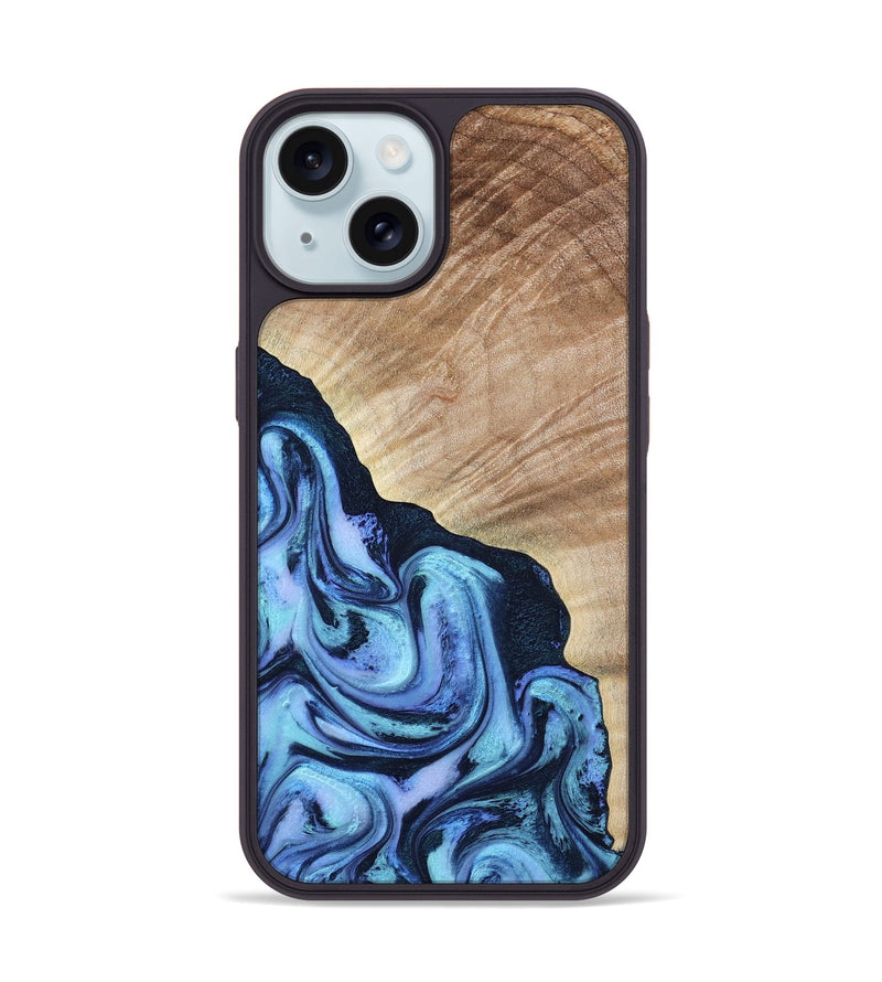 iPhone 15 Wood Phone Case - Fran (Blue, 784115)