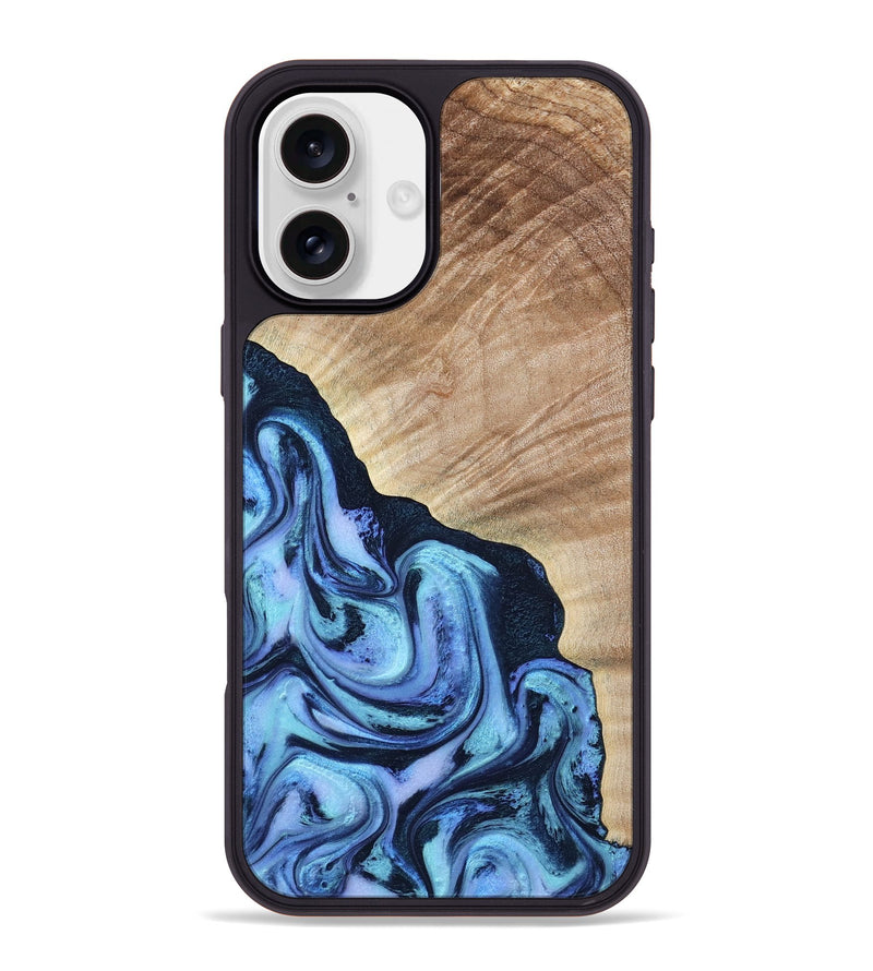 iPhone 16 Plus Wood Phone Case - Fran (Blue, 784115)