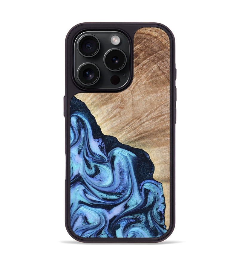 iPhone 16 Pro Wood Phone Case - Fran (Blue, 784115)