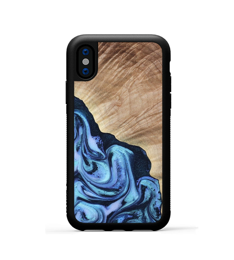 iPhone Xs Wood Phone Case - Fran (Blue, 784115)