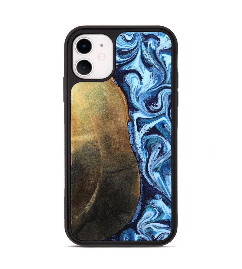 iPhone 11 Wood Phone Case - Keshawn (Blue, 784130)