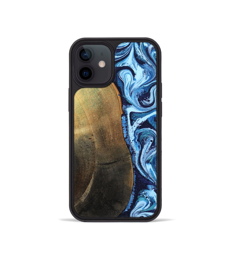 iPhone 12 mini Wood Phone Case - Keshawn (Blue, 784130)