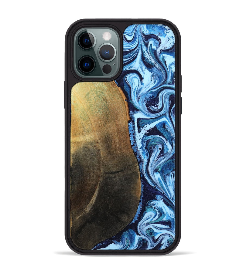 iPhone 12 Pro Max Wood Phone Case - Keshawn (Blue, 784130)