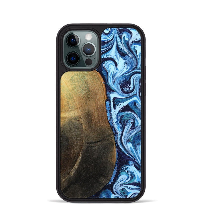iPhone 12 Pro Wood Phone Case - Keshawn (Blue, 784130)