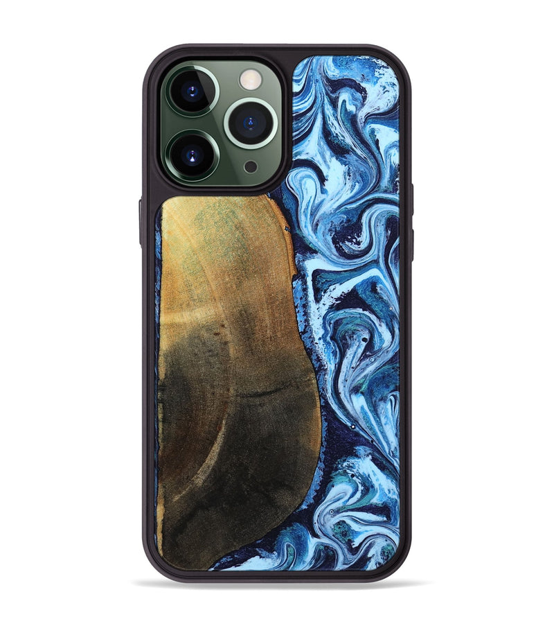 iPhone 13 Pro Max Wood Phone Case - Keshawn (Blue, 784130)