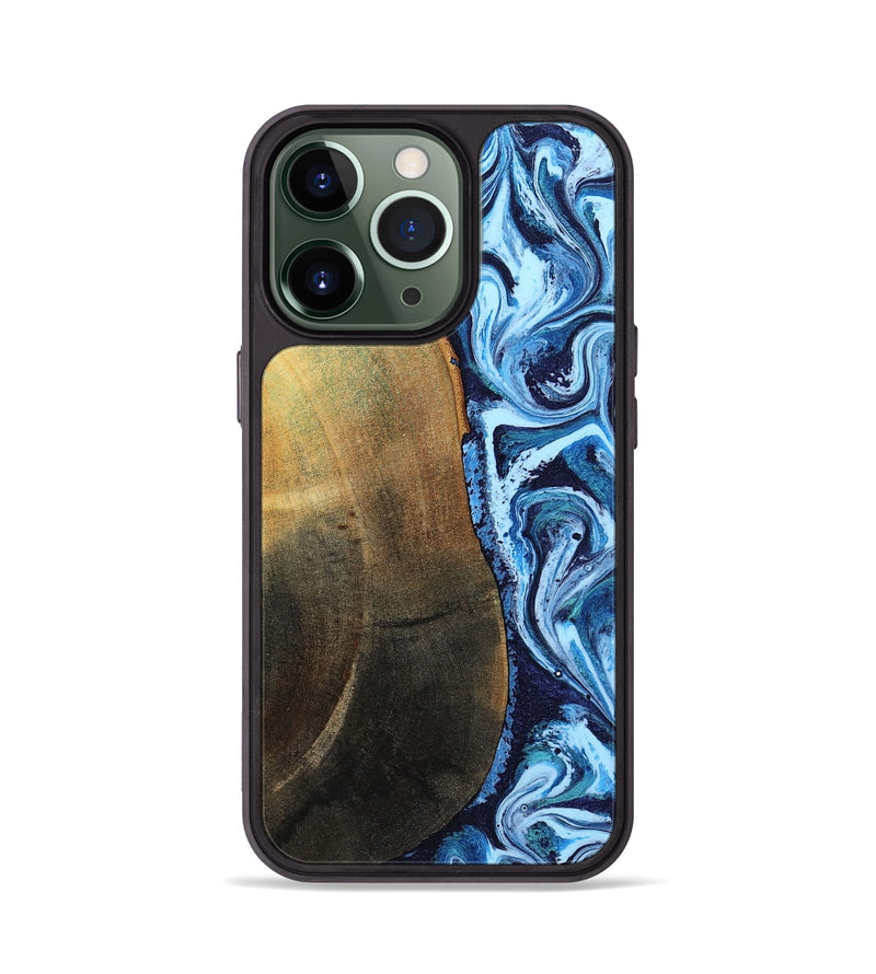 iPhone 13 Pro Wood Phone Case - Keshawn (Blue, 784130)