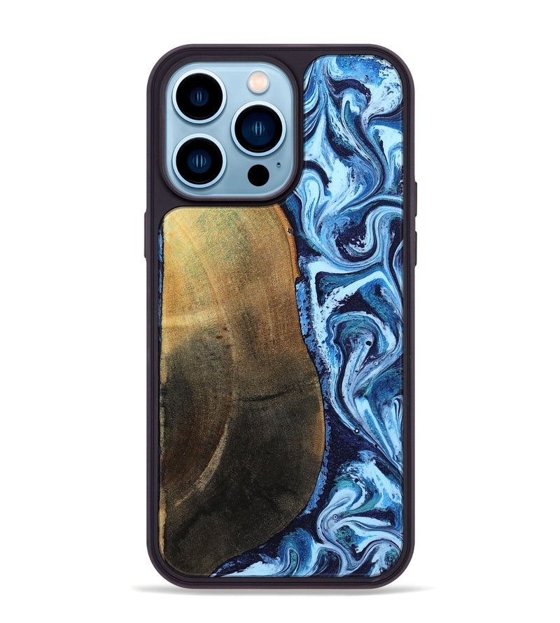 iPhone 14 Pro Max Wood Phone Case - Keshawn (Blue, 784130)