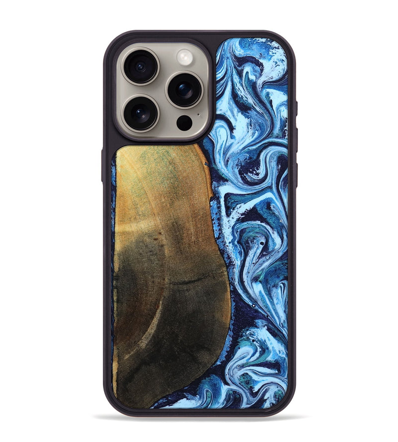 iPhone 15 Pro Max Wood Phone Case - Keshawn (Blue, 784130)