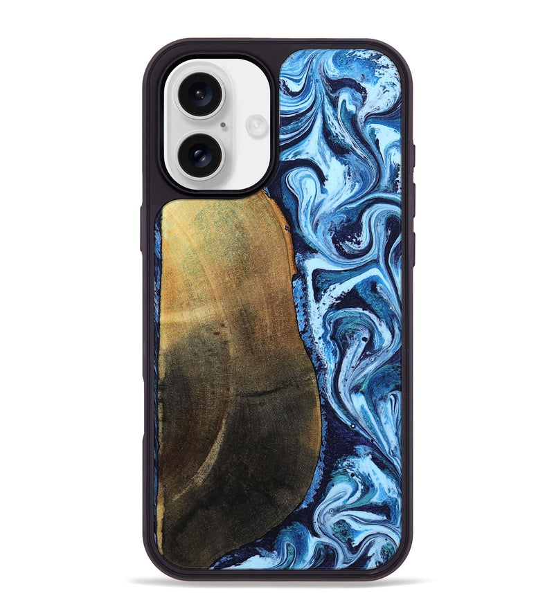 iPhone 16 Plus Wood Phone Case - Keshawn (Blue, 784130)